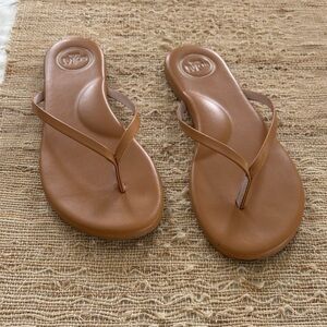 Solei Sea Women's Nude Slim-Strap Flip Flop Sandals